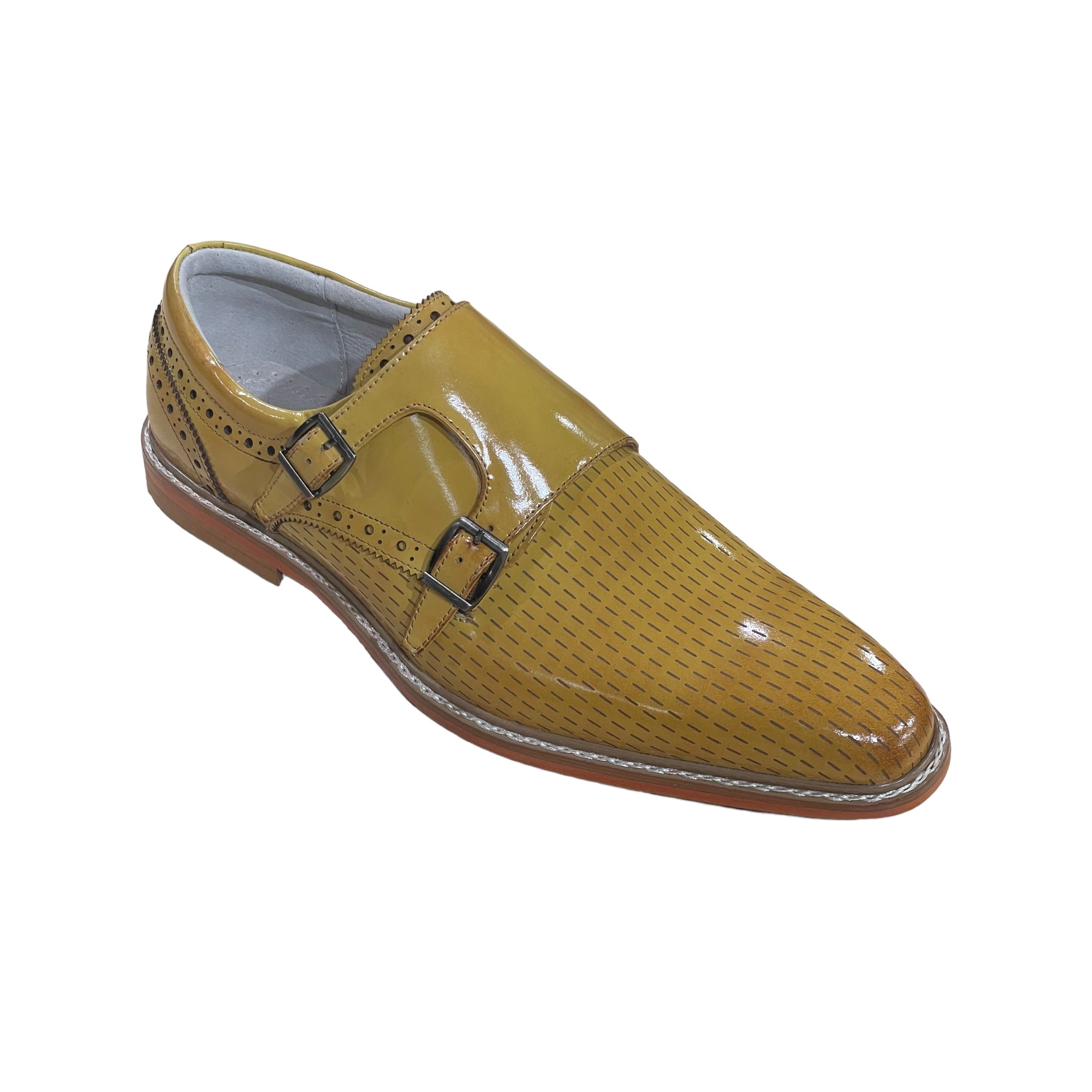 GIOVANNI: Rocky Wing Tip Double Monk Strap
